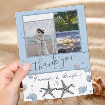 Grey Starfish Blue Beach Wedding