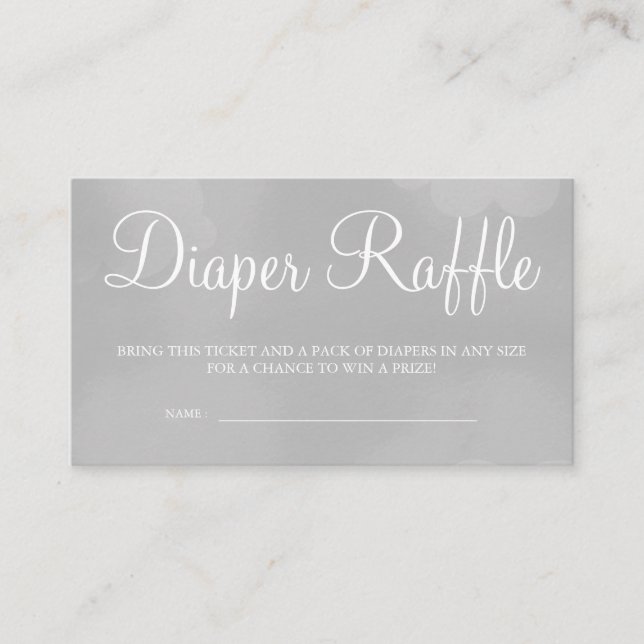 Grey Starry Sky Diaper Raffle Card Tickets (Front)