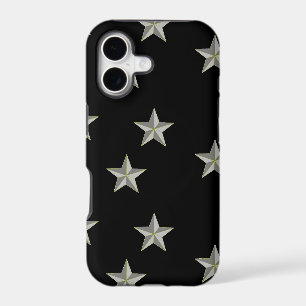 Grey stars pattern on black