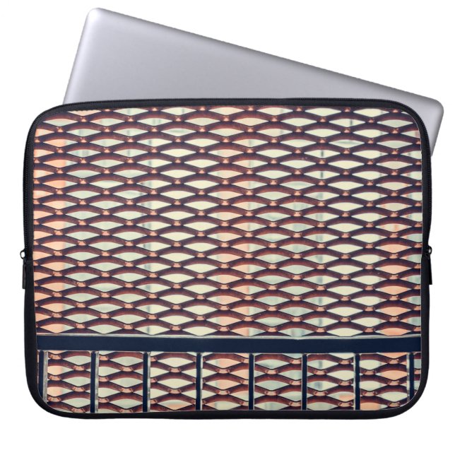 Grey steel fence laptop sleeve (Front)