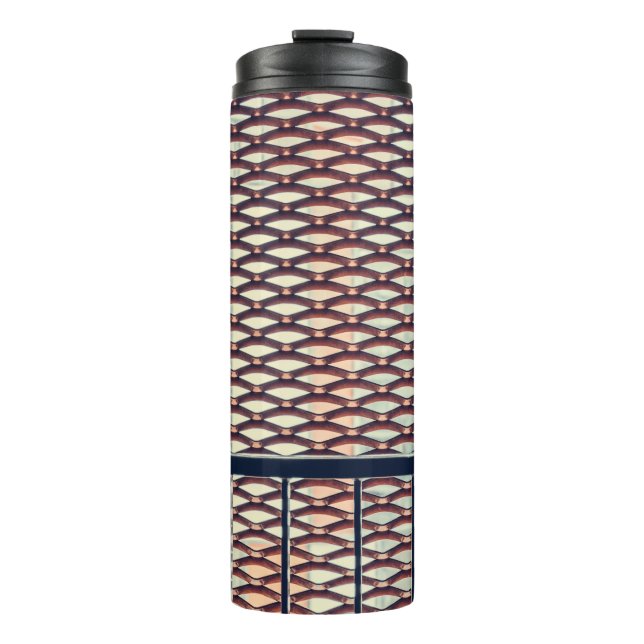 Grey steel fence thermal tumbler (Front)