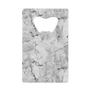 Grey "Stone Mosaic Cascade" Marble Texture Credit Card Bottle Opener
