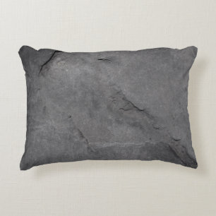 Grey stone texture black and white accent pillow