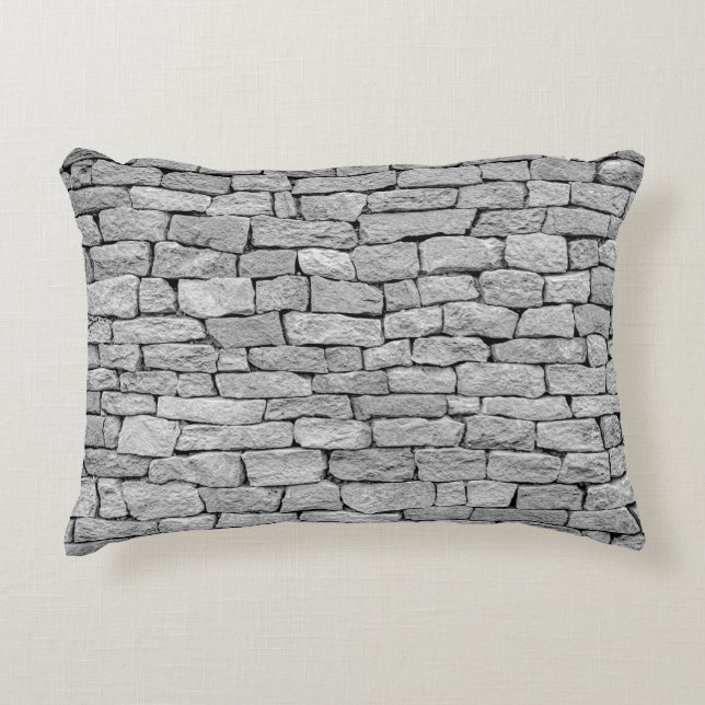 Grey stone wall, abstract background. accent pillow (Front)