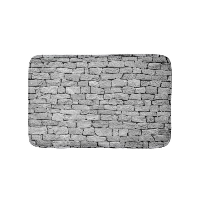 Grey stone wall, abstract background. bath mat (Front)