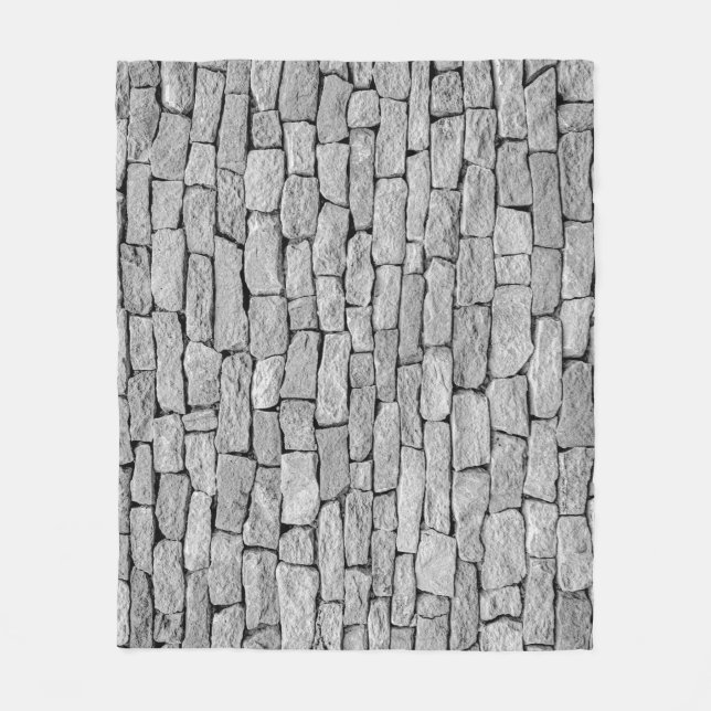 Grey stone wall, abstract background. fleece blanket (Front)