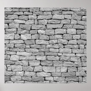 Grey stone wall, abstract background. poster