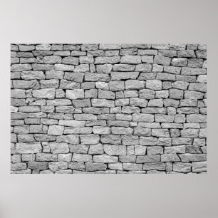 Grey stone wall as an abstract background. poster
