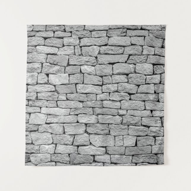 Grey stone wall as an abstract background. tapestry (Front)