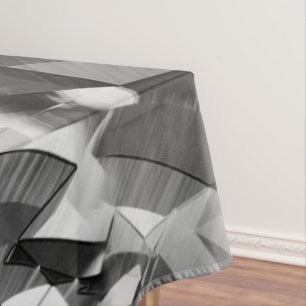 Grey streaks on some black, drizzled image tablecloth