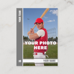 Grey Stripe Baseball Trading Card - Custom Stats