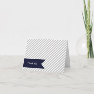 Grey Stripe Blank Note Cards