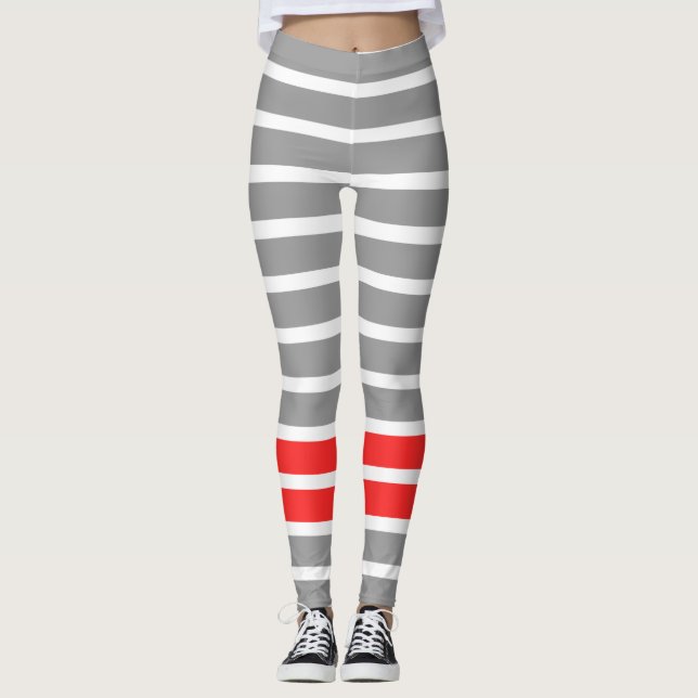 Grey stripe leggings (Front)