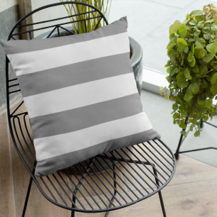 Grey Stripe Outdoor Pillow