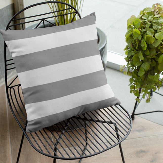 Grey Stripe Outdoor Pillow (Creator Uploaded)