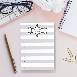 Grey Stripe Personalized To-Do List Post-it Notes