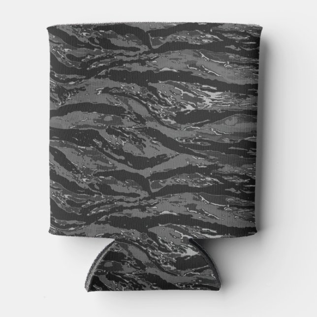 Grey Striped Camo Can Cooler (Front)