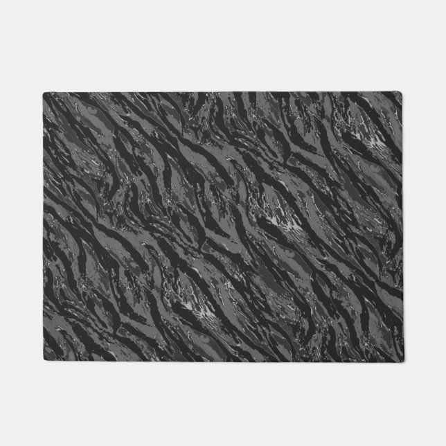 Grey Striped Camo Doormat (Front)