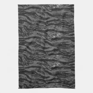 Grey Striped Camo Kitchen Towel