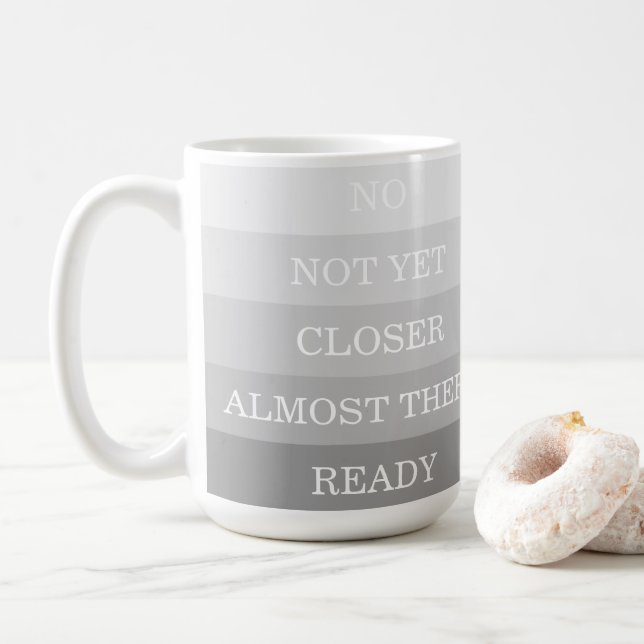 Grey Striped Do Not Disturb While Drinking Coffee Mug (With Donut)