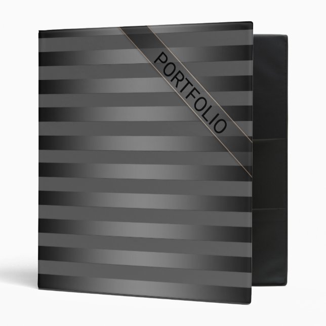 Grey, striped, gradient, grey stripes, simple binder (Front/Inside)