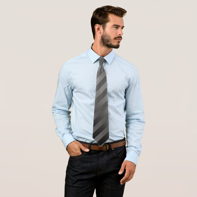 Grey, striped, gradient, grey stripes, simple tie (In Situ)