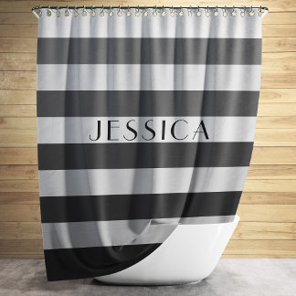 Grey Striped Pattern Personalized Name