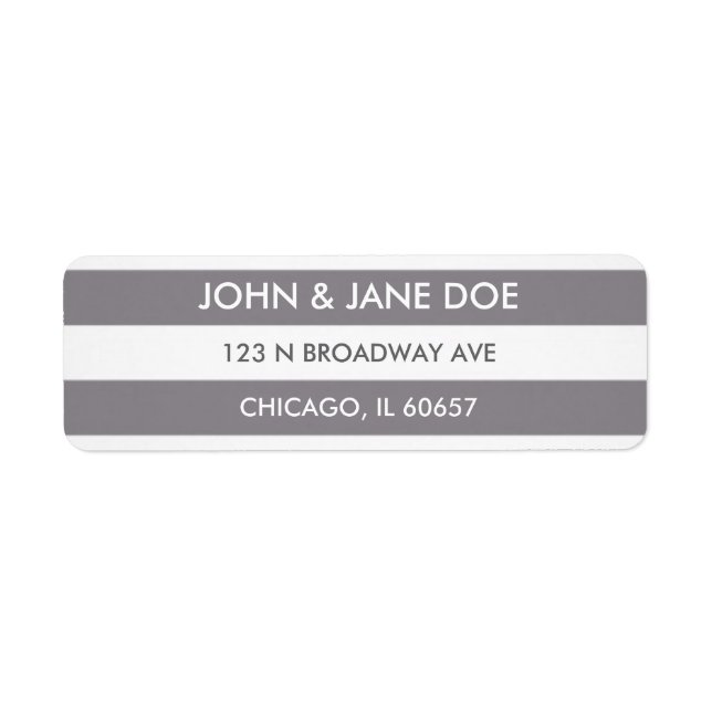 Grey striped return address label (Front)