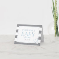 Grey Striped Shower Light Blue