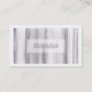 Grey Striped Watercolor Business Card