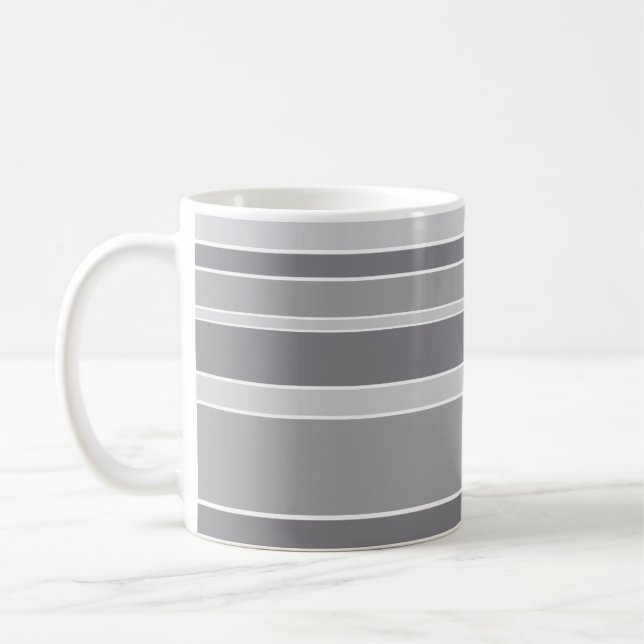 Grey stripes coffee mug (Left)
