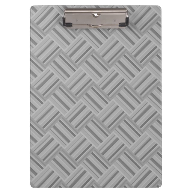 Grey stripes diagonal weave pattern clipboard (Front)