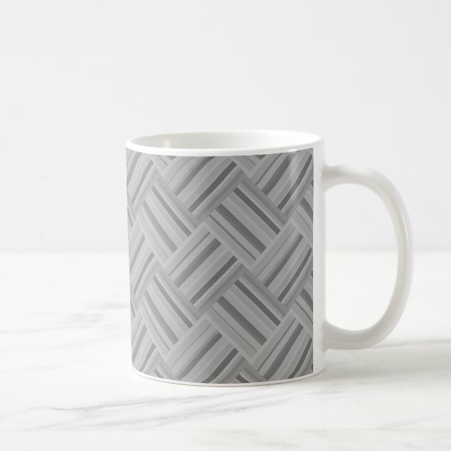 Grey stripes diagonal weave pattern coffee mug (Right)