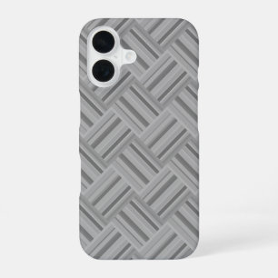 Grey stripes diagonal weave pattern iPhone 16 case