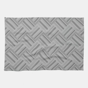 Grey stripes diagonal weave pattern kitchen towel