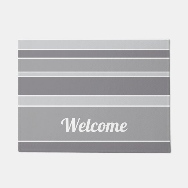 Grey stripes doormat (Front)