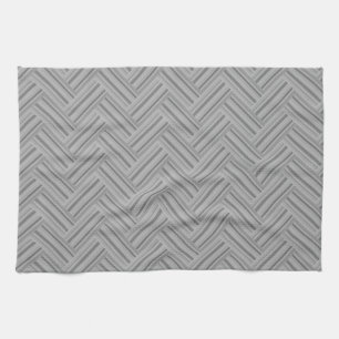 Grey stripes double weave pattern kitchen towel