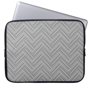 Grey stripes double weave pattern laptop sleeve