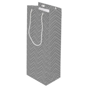 Grey stripes double weave pattern wine gift bag