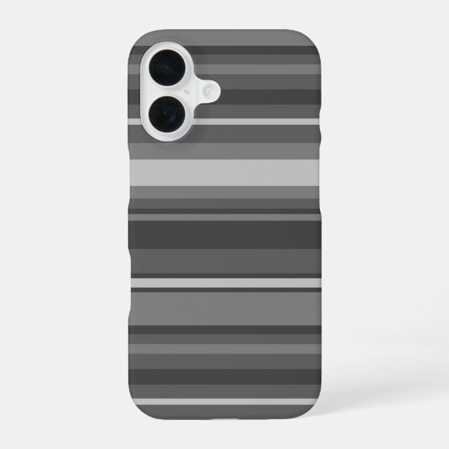 Grey stripes iPhone 16 case (Back)