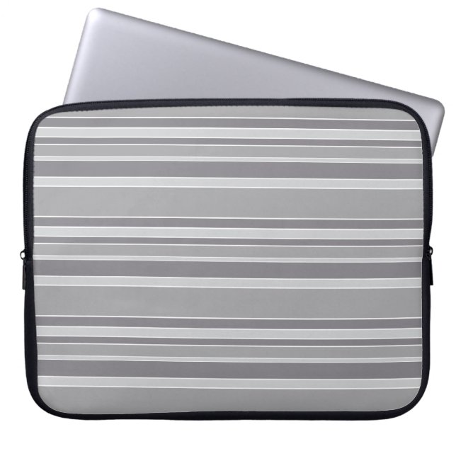 Grey stripes laptop sleeve (Front)