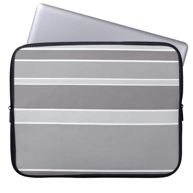 Grey stripes laptop sleeve (Front)