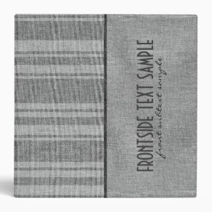 Grey Stripes Linen Burlap Fabric Look Binder
