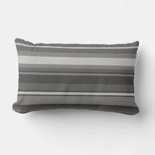 Grey stripes lumbar pillow