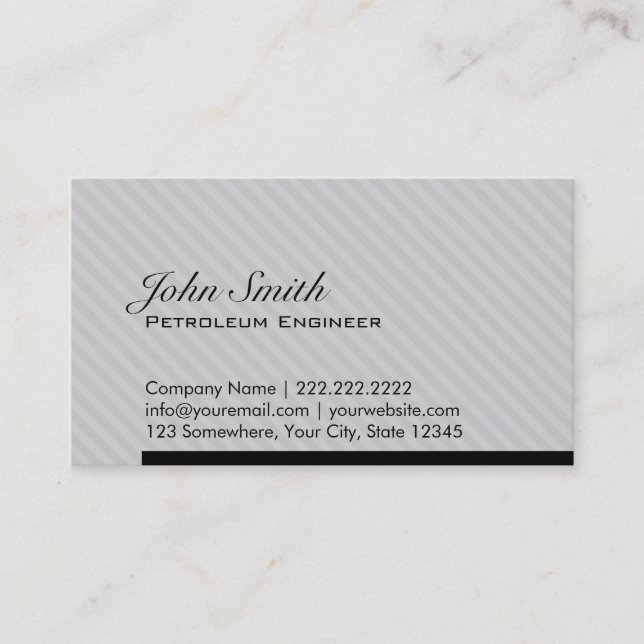 Grey Stripes Petroleum Engineer Business Card (Front)