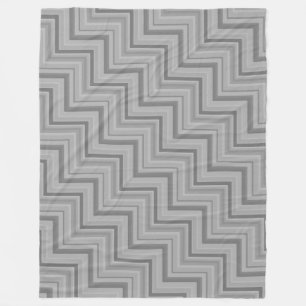 Grey stripes stairs pattern fleece blanket
