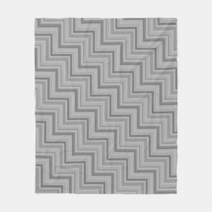 Grey stripes stairs pattern fleece blanket