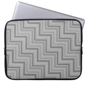Grey stripes stairs pattern laptop sleeve