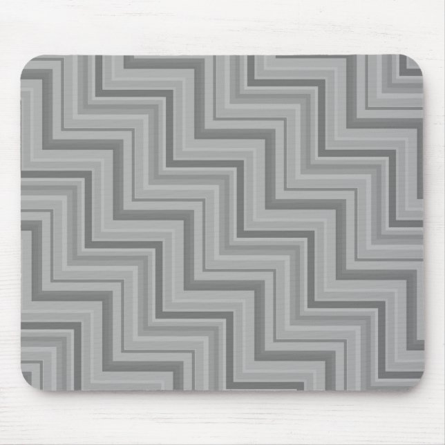 Grey stripes stairs pattern mouse pad (Front)