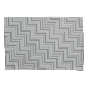 Grey stripes stairs pattern pillowcase